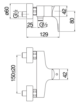 Смеситель для душа Nobili Seven SE124130BM черный матовый
