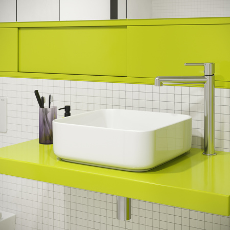 Cмеситель для настольного умывальника, хром, Aiger, IDDIS AIGSB01i01