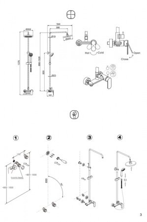 Душевая стойка Bravat Opal С F9125183CP-A1-RUS хром