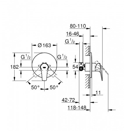 Смеситель для душа Grohe BauFlow 29112000 хром