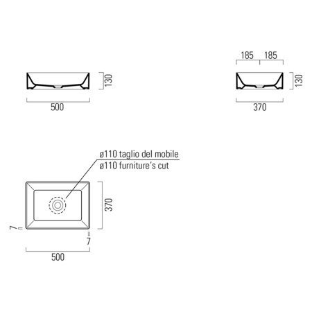 Раковина накладная 50см GSI Kube X 942911 белая