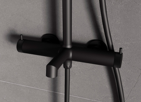 Душевая стойка со смесителем Vincea Rim VSFS-2RM1MB черный матовый