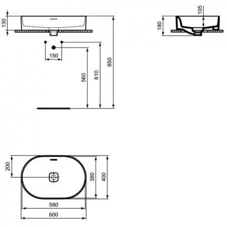 Раковина 60 см Ideal Standard STRADA II T360401