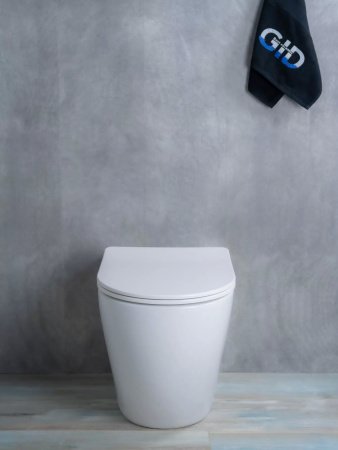 Унитаз приставной безободковый GID TRS-269 с сиденьем микролифт, белый