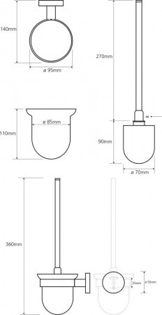 Ершик для унитаза Bemeta Omega 104113017 Хром