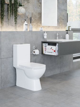 Унитаз Sanita Luxe Quadro DM Slim QDRSLCC01151022 с бачком и тонким сиденьем микролифт