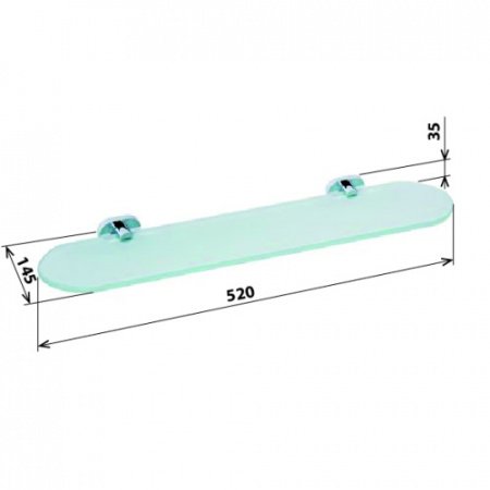 Полка стеклянная Bemeta Oval 118402031 Хром