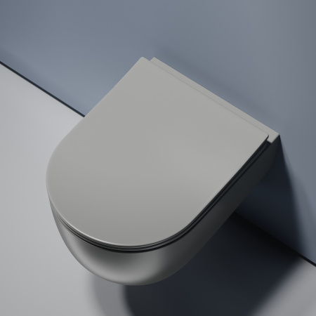 Унитаз подвесной безободковый Ceramica Nova Modena Rimless CN6063MH серый матовый