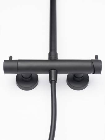 Душевая стойка со смесителем AQUAme AQM8001MB черный матовый