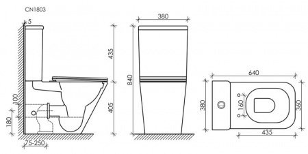 Унитаз напольный напольный Ceramica Nova Cubic CN1803 белый