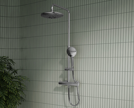 Душевая стойка с термостатом VitrA AquaHeat Bliss 240 2F A47205EXP хром