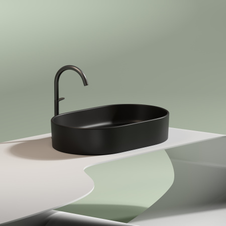 Раковина накладная 60см Ceramica Nova Element CN6048MB черный матовый