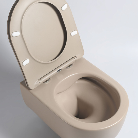 Унитаз подвесной безободковый Vincea Evo VT1-34SMC капучино матовый, с сиденьем микролифт