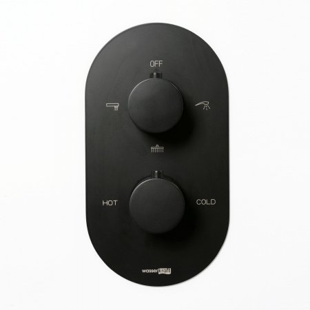 Термостат для душа WasserKraft Elbe 7444 Thermo черный матовый