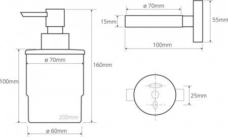Дозатор для жидкого мыла Bemeta Omega 138709041 Хром/Прозрачный