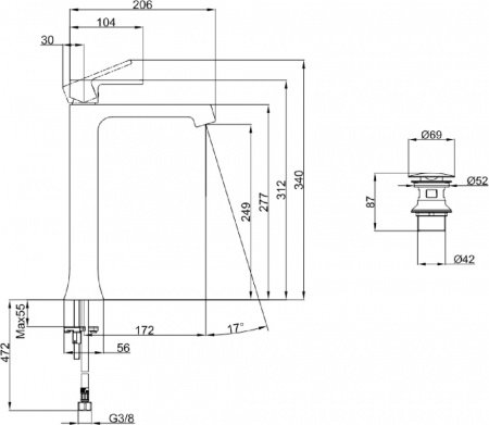 Смеситель для раковины Villeroy & Boch Classic TVW10110511061 хром