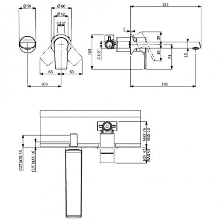 Смеситель для раковины Villeroy & Boch Liberty TVW10700800061 хром
