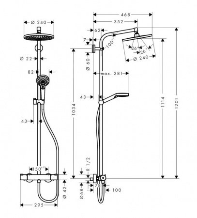 Душевая стойка Hansgrohe Crometta S 27268000 хром