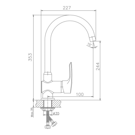 Смеситель для кухни Haiba HB4066, хром