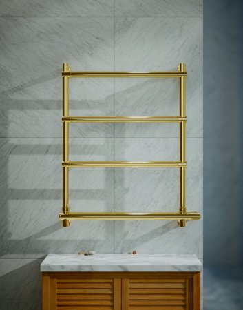 Полотенцесушитель электрический Margaroli Sole 542-4 5424704GONB 660х570 золото