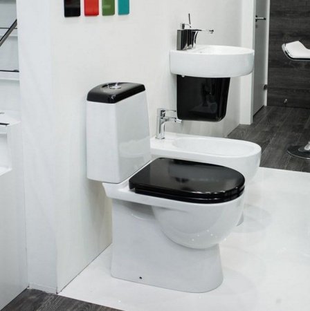 Унитаз Sanita Luxe Best Luxe SL DM Black BSTSLCC06100522 Белый с бачком и черным сиденьем Микролифт