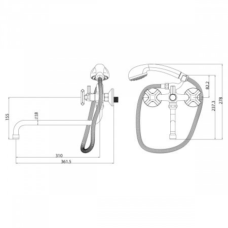 Смеситель для ванны с душем Lemark Promotion LM6051C хром