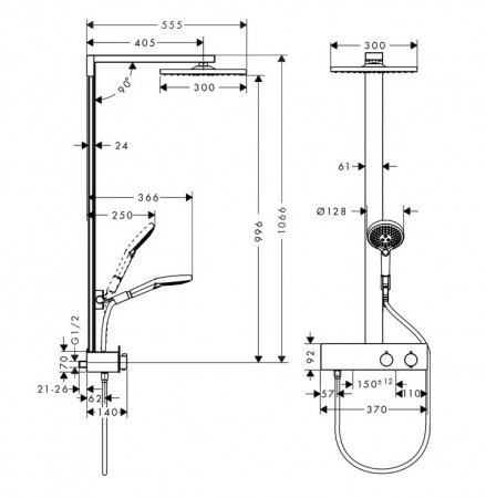 Душевая стойка Hansgrohe ShowerTablet 27361000 хром
