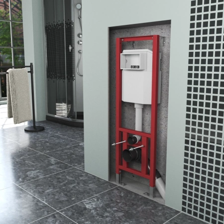 Готовое решение для подвесных унитазов D&K DI8640116 с белой клавишей