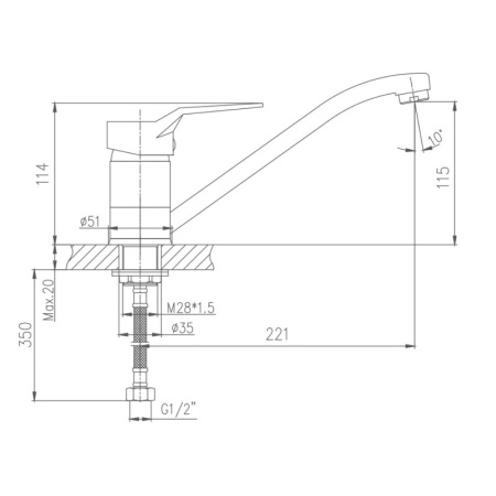 Смеситель для кухни Haiba HB4963, хром