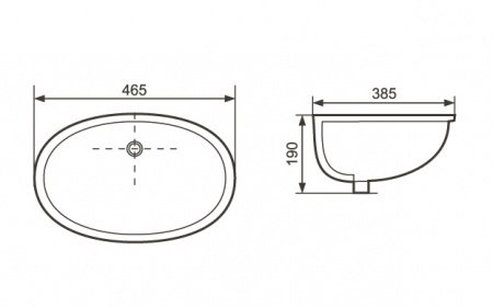 Раковина встраиваемая снизу Aquatek AQ0181-00 46,5х38,5 см белая