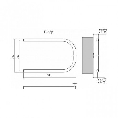 Полотенцесушитель водяной Terminus П-образный 320x600