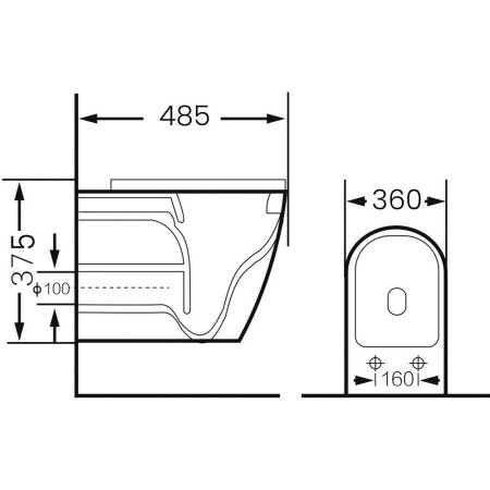 Унитаз подвесной Grossman GR-4455BLMS синий матовый, с сиденьем микролифт