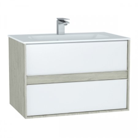 Тумба с раковиной Vitra Metropole 80 подвесная Сливовое дерево Черный