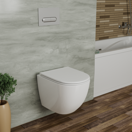 Унитаз подвесной D&K Matrix DT1396016 белый, с сиденьем микролифт