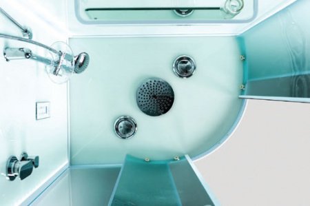 Душевая кабина Esbano LED ESKL115СRR 115x85x210см, профиль белый, стекло рифленое