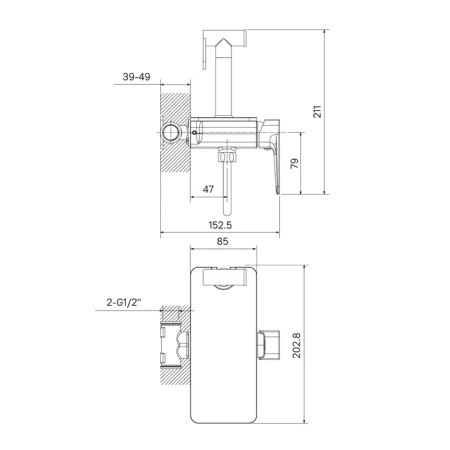 Гигиенический душ со смесителем IDDIS AXESBSHi08 хром