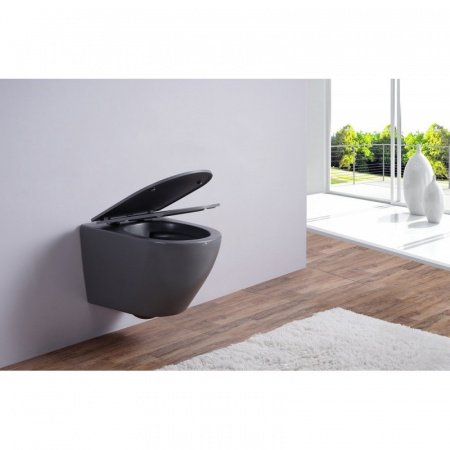 Унитаз подвесной Esbano AZALEA серый матовый, с сиденьем микролифт