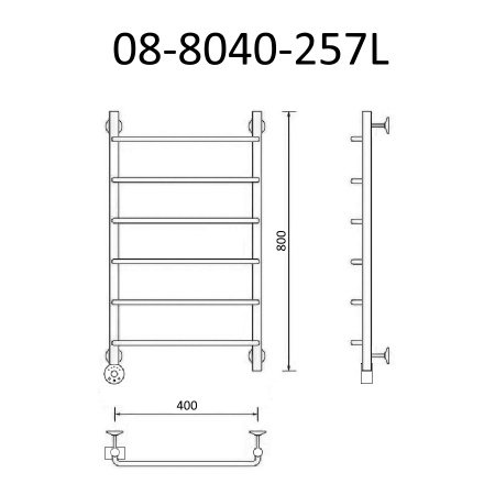 Полотенцесушитель электрический Маргроид Вид 8 80х40 хром