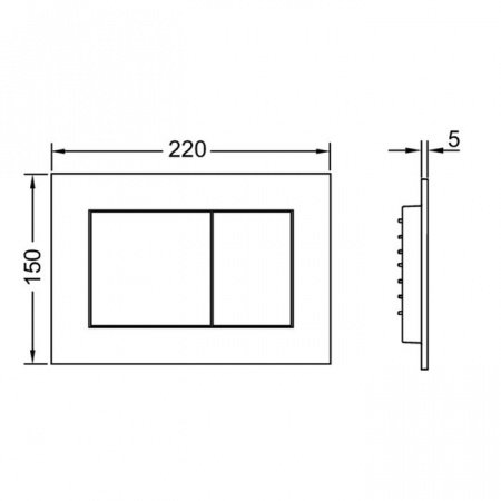 Готовое решение для подвесных унитазов TECE Profil K440403 черный глянцевый