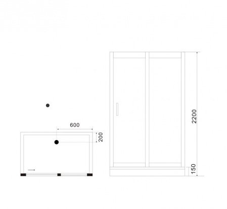 Душевая кабина Black&White G5509 120x90x220 профиль хром глянцевый, стекло прозрачное