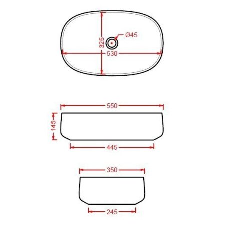 Раковина накладная 55см ArtCeram Cognac COL003 белый