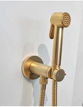 Гигиенический душ со смесителем Bossini Paloma Brass E37005B.043 золото матовое