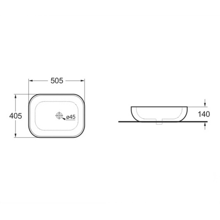 Раковина накладная 50см Vincea VBS-101MA антрацит матовый