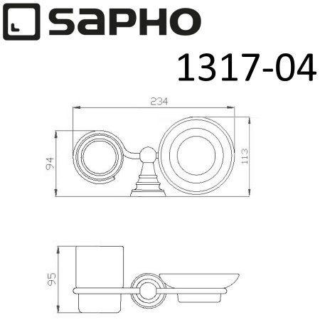 Стакан для ванной;мыльница Sapho DIAMOND 1317-04 хром