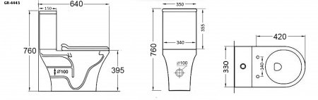 Напольный унитаз-компакт Grossman GR-4443S белый, с сиденьем микролифт