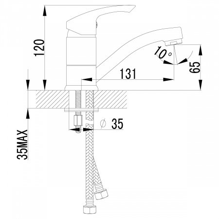 Смеситель для раковины Lemark Plus Strike LM1107C хром