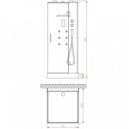 Душевая кабина Orans 8612000 100x90x220 профиль белый, стекло прозрачное