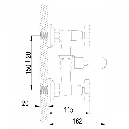 Смеситель для ванны с душем Lemark Benefit LM2502C хром
