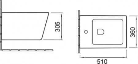 Биде подвесное SantiLine SL-50 прямоугольное, черное, матовое