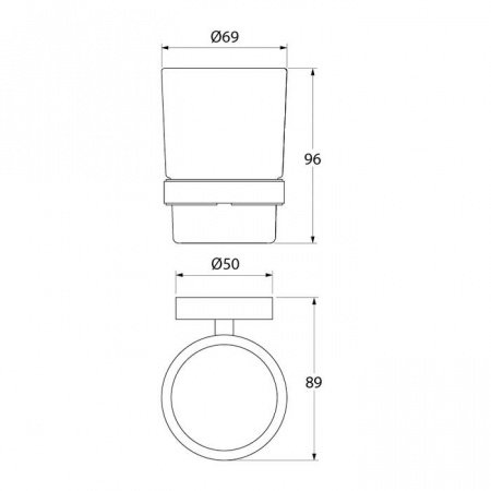 Стакан IDDIS Calipso CALMBG1i45 хром